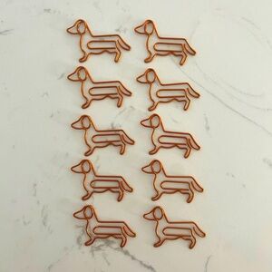Set of 10 Dachshund Dog Paper Clips – Dog Shaped Bookmark & Office Supply (New)